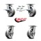 Service Caster 6 Inch Kingpinless V Groove Semi Steel Wheel Caster Swivel Locks 2 Brakes, 4PK SCC-KP30S620-VGR-SLB-BSL-2-BSL-2 - alternate 5